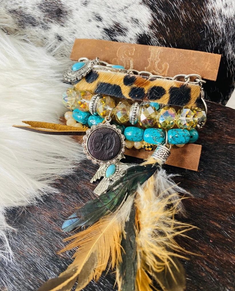 Sandra Ling Upcycled Bracelet Stack Turquoise – Rustic Mile Boutique