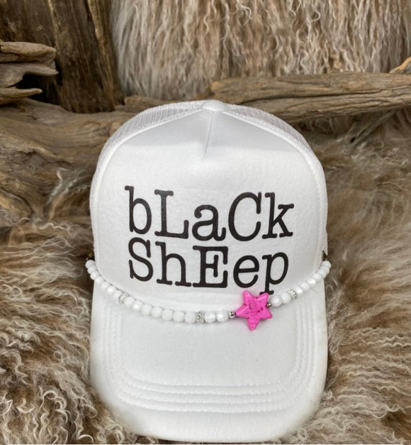 Trucker Cap With Beads 78Wht Black Sheep