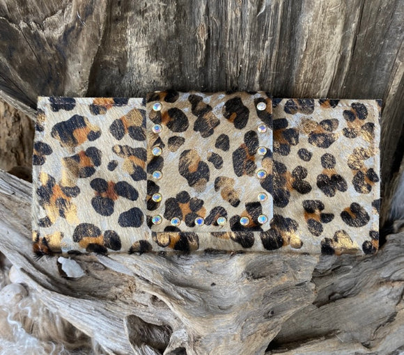 Keep It Gypsy CactusCreek Large Wallet With Crystals Leopard