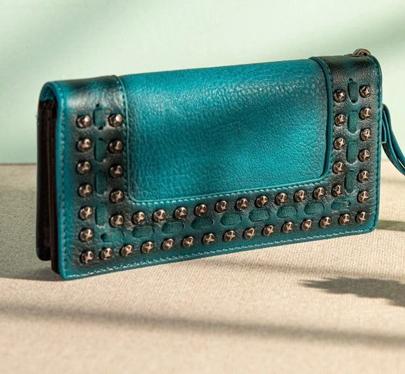 Wrangler Studded Wallet - Turquoise