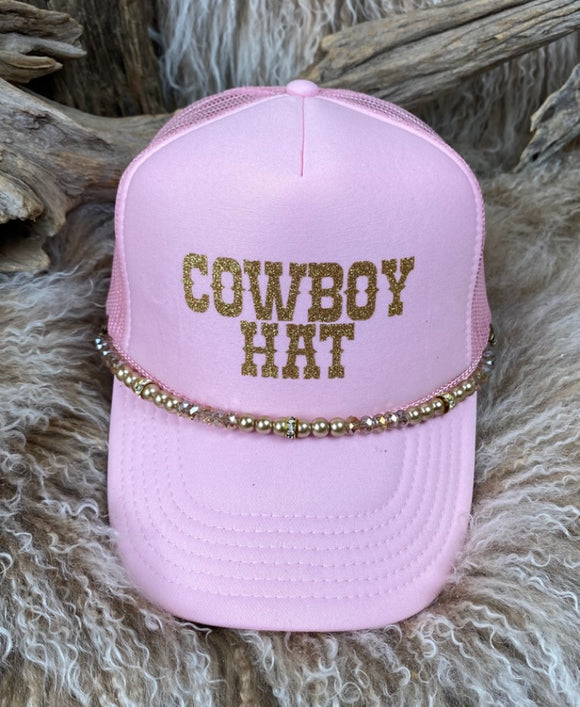 Trucker Ballcap With Beads 6LTPNK Cowboy Hat