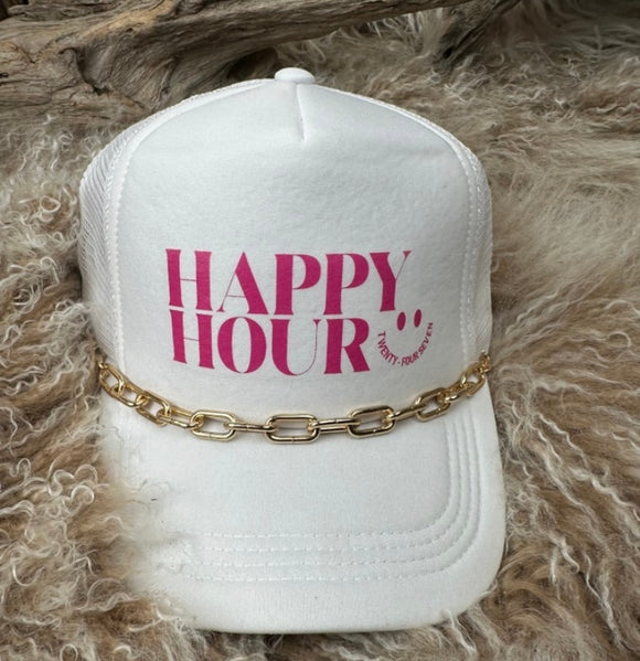 Trucker Hat With Beads 30Wht Happy Hour