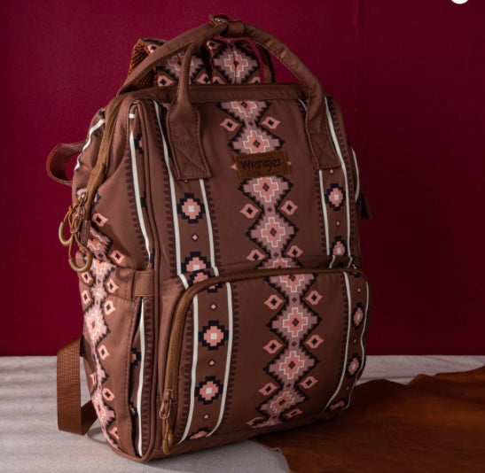 Wrangler Allover Aztec Dual Sided Backpack - Camel