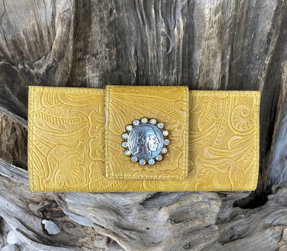 Keep It Gypsy CactusCreek Large Wallet With Concho Paisely