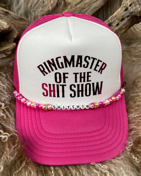 Trucker Ballcap With Beads Ring Master Of The Shitshow