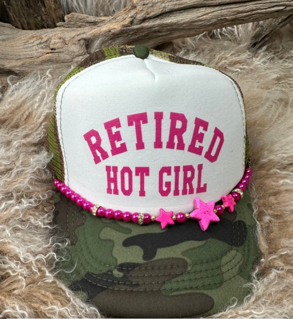 Trucker Cap With Beads 73CamoWht Retired Hot Girl