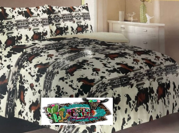 Cow Aztec Comforter Set