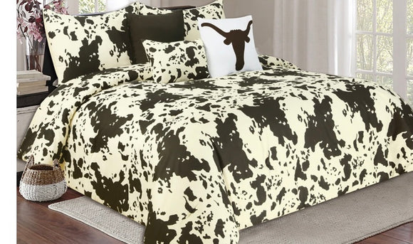 Cow Print 6pc Comforter Set