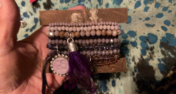 Sandra Ling Upcycled Purple Bracelet