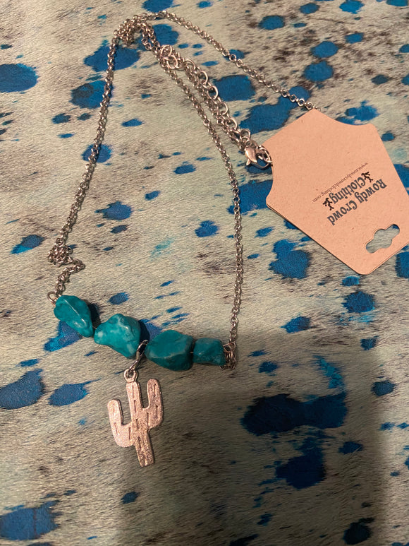 Cactus & Turquoise Necklace