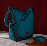 Wrangler Rivets Concealed Carry Oversize Hobo/Crossbody -Turquoise