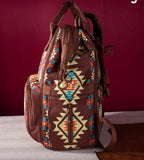 Wrangler Allover Aztec Dual Sided Backpack - Coffee
