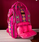 Wrangler Allover Aztec Dual Sided Backpack - Hot Pink